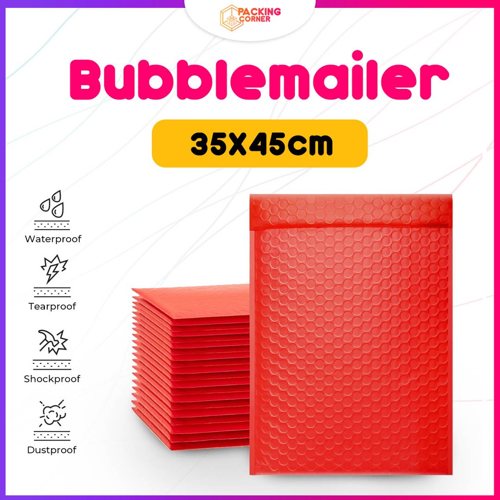 

BUBBLE MAILER 35X45 MERAH Amplop Bubble Wrap Bubblemailer Packing 35X45