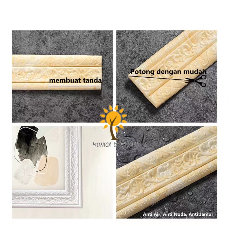   List Wallpaper Dinding Stiker Border Wallfoam 3D Sticker Dekorasi Kamar Rumah Murah 2.3M-4
