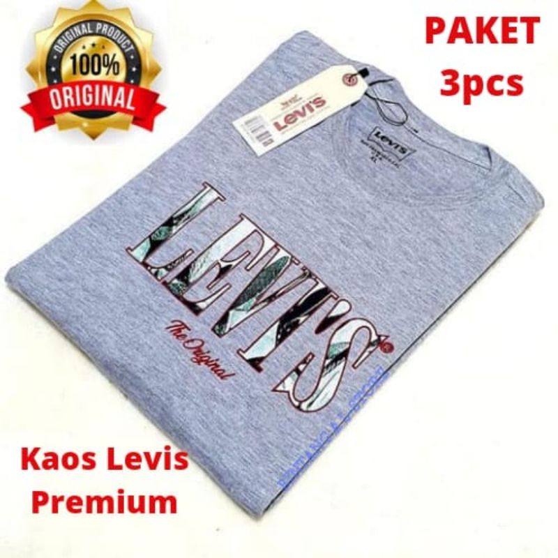 [COD] BELI 1 DAPAT 3PCS KAOS PRIA KWALITAS PREMIUM / KAOS LEVISS / Kaos pria /  KAOS DISTRO ORIGINAL(Kaos Leviss)