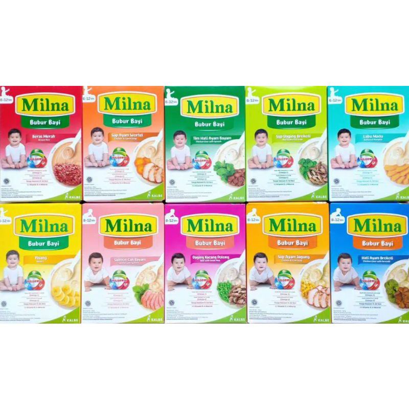 Milna Bubur Bayi All Varian Aneka Rasa 120 Gr 6-12 Bulan 8-12 Bulan / MPASI Bayi Bubur Bayi 1 Pcs