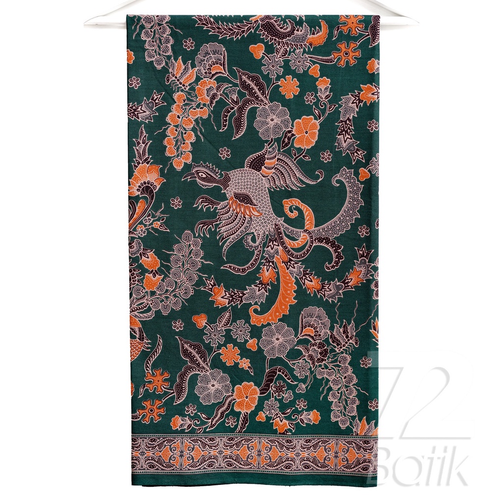 KAIN BATIK KATUN Premium Motif Tresno Asih Warna Hijau Ijo Orange Hitam 725581 Cap 72 Jarik Jarit Samping Kebat Panjang Batik Katun Modern Premium Bahan Seragam Batik Pernikahan Kantor Keluarga Murah Kamen Jadi Batik Bali Lembaran