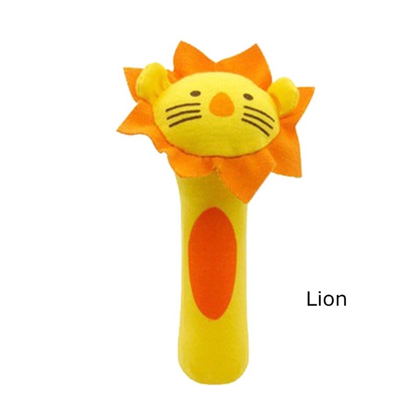 Mainan Bayi Tongkat Gigitan Genggam Bunyi Rattle Stick Baby Play Import Animal Hewan Kain Lembut