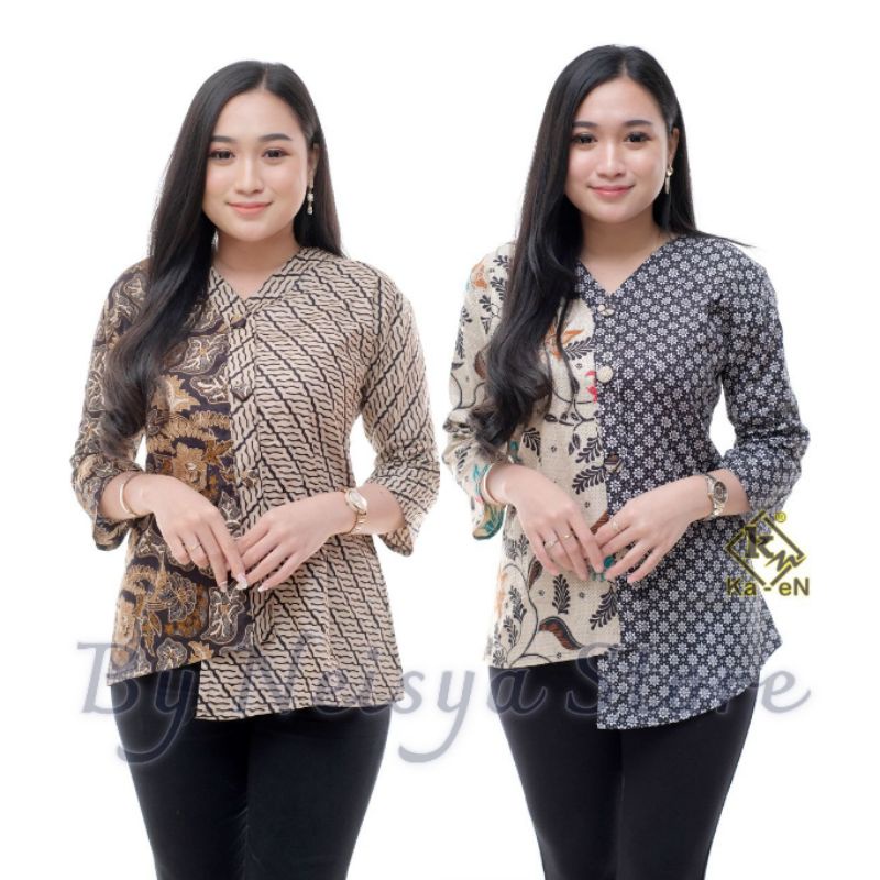 BAJU BATIK WANITA MODERN MONALISA GENES M,L,XL asli PEKALONGAN