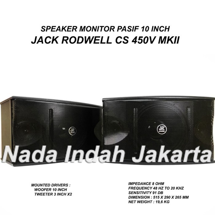 Speaker Pasif Monitor JACK RODWELL 10 INCH Woofer Karaoke Kafe