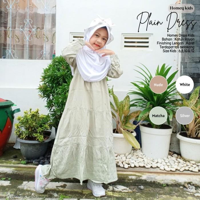 Gamis Anak Polos Plain - Homey Dress Anak Polos Katun Rayon Premium