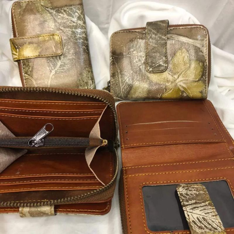 Dompet Ecoprint kulit Domba