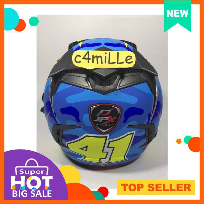 Helm Jpx Supreme Espargaro 41 Black Doff Double Visor Half Face