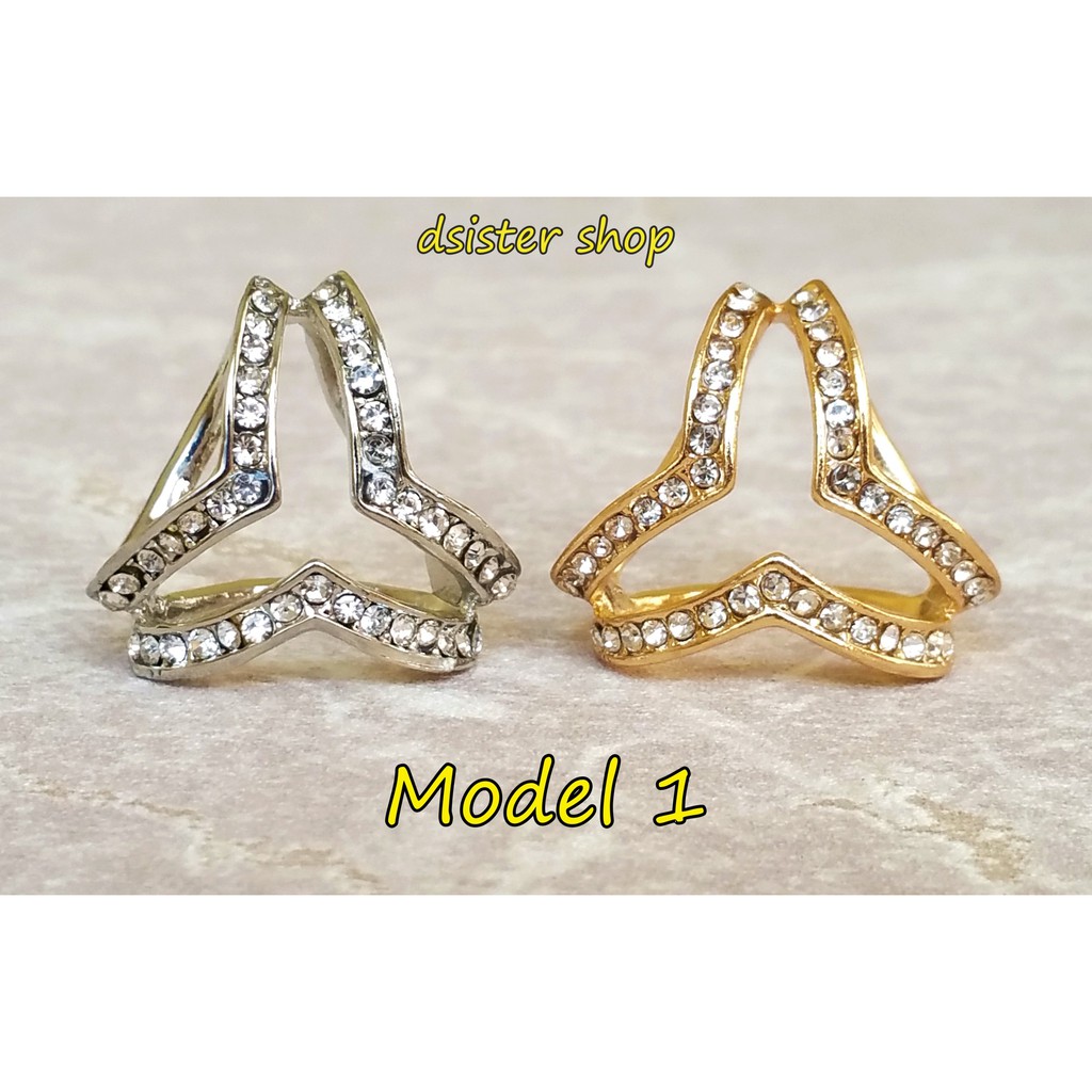 Bros Cincin Ring Aksesories Syal Hijab Bentuk Segitiga Cantik-1