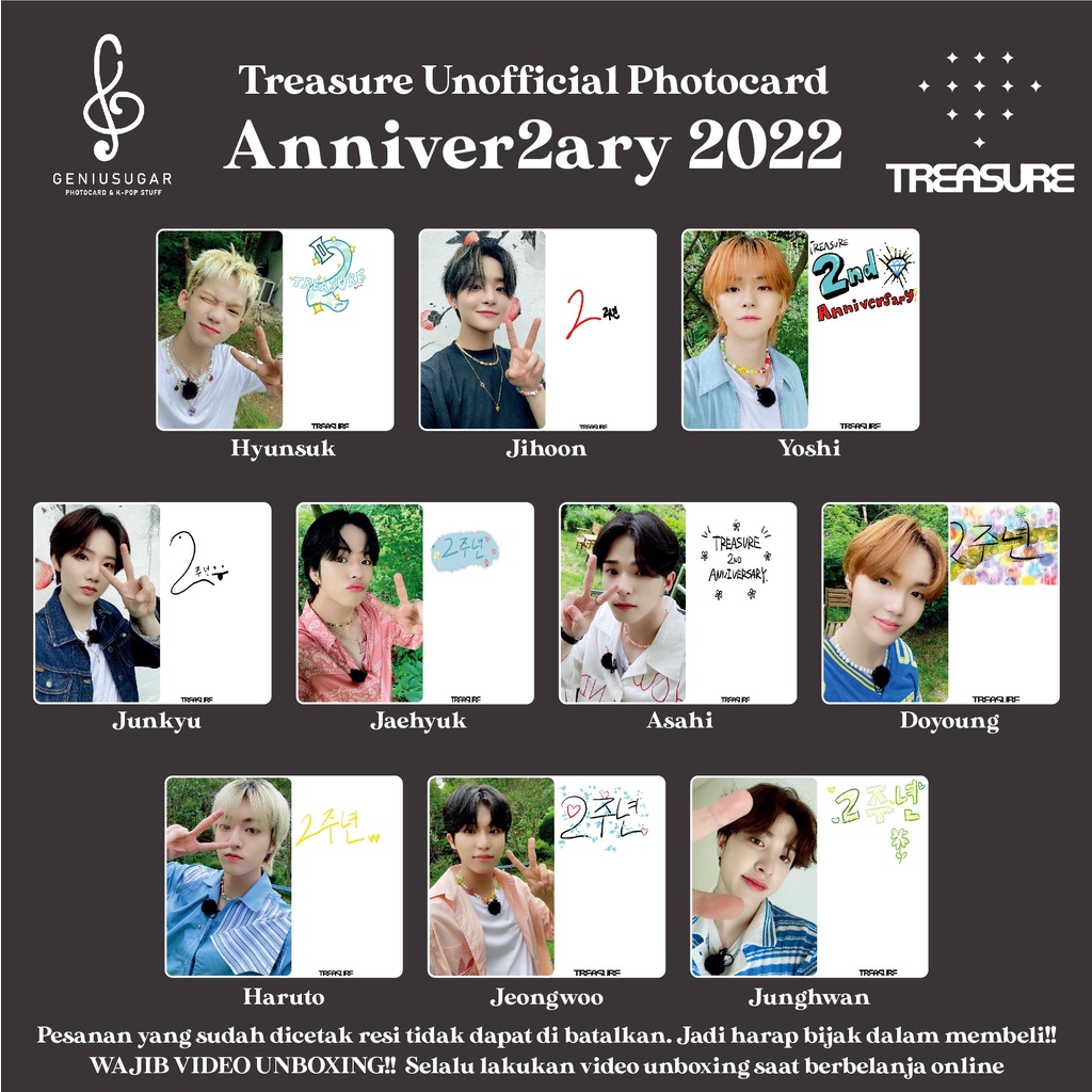 [REPLIKA TREASURE] PHOTOCARD ANNIVER2ARY UNOFFICIAL ANNIVERSARY