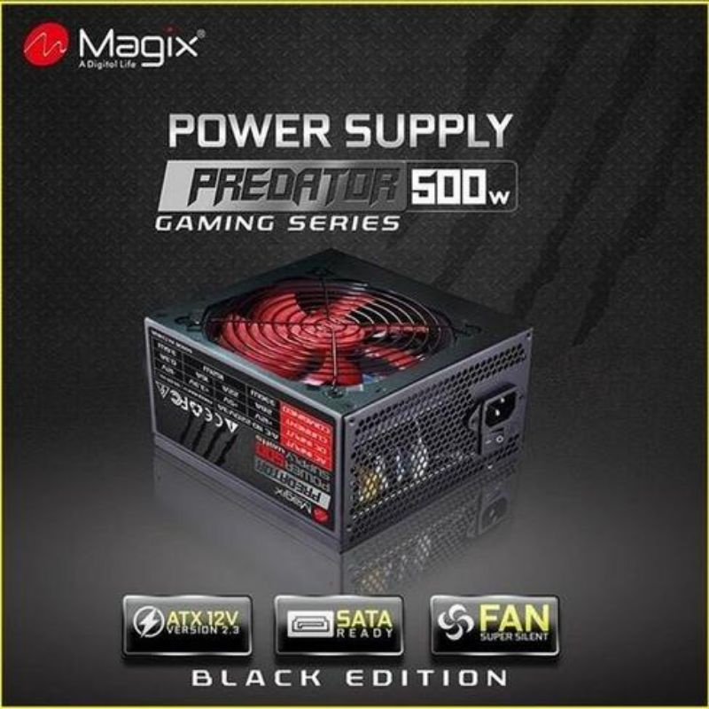Power Supply Magix 500 watt / Bionic / Advance ORIGINAL GAMING SERIES BLACK EDITION