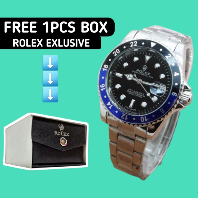 Jam Tangan Rolex Pria Analog Anti Air Otomatis Automatic Premium Tanggal Aktif Stainless Steel Styli