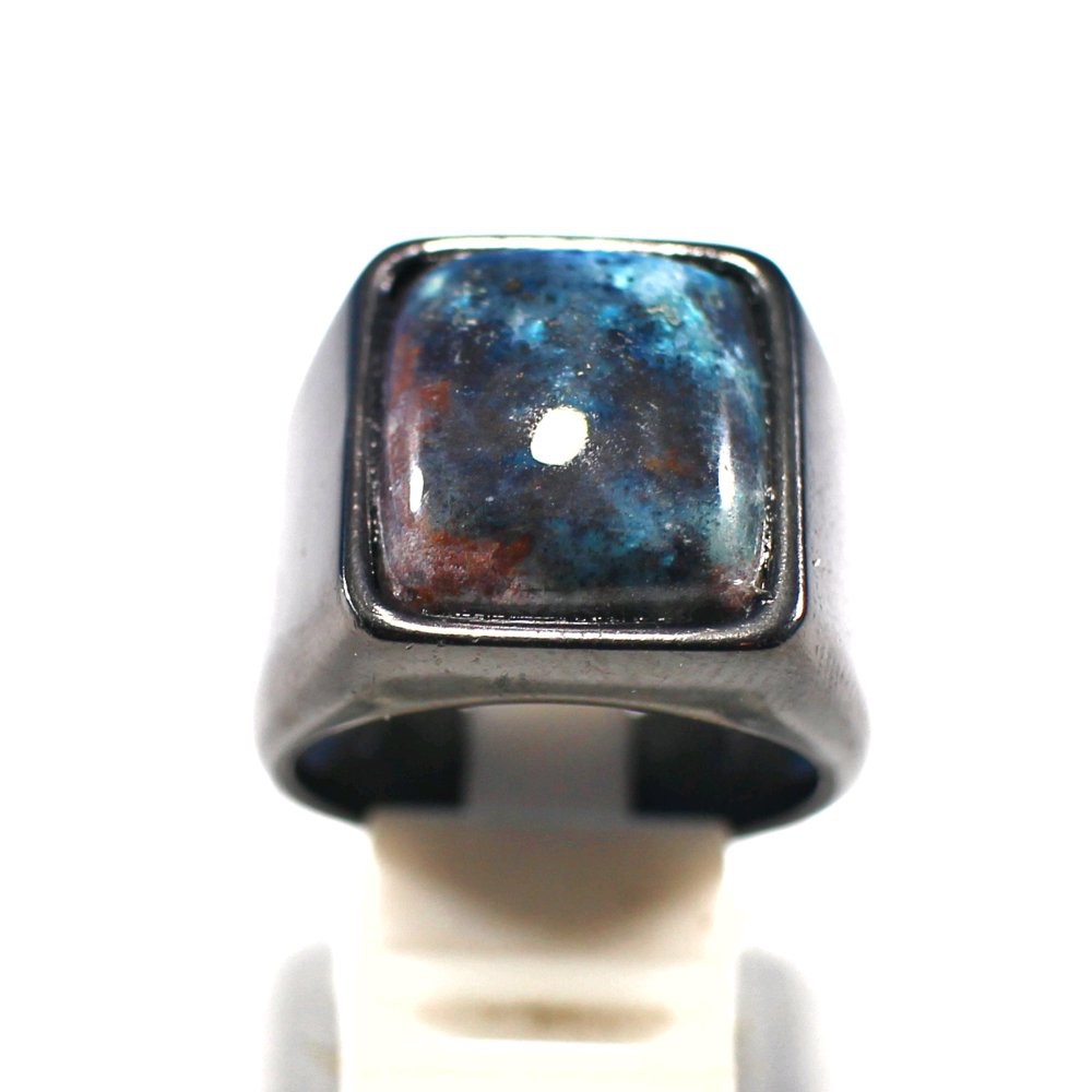 CINCIN BATU AKIK NATURAL BACAN DOKO BLUE ELEKTRIK OCTAGON