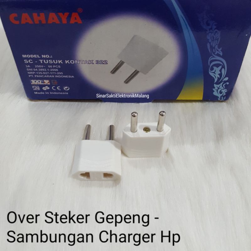 Over Steker Sambungan Charger Hp Cas Oversteker Sambung Gepeng SNI