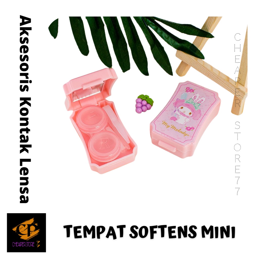 TEMPAT SOFTLENS MINI KACA PINK RANDOM