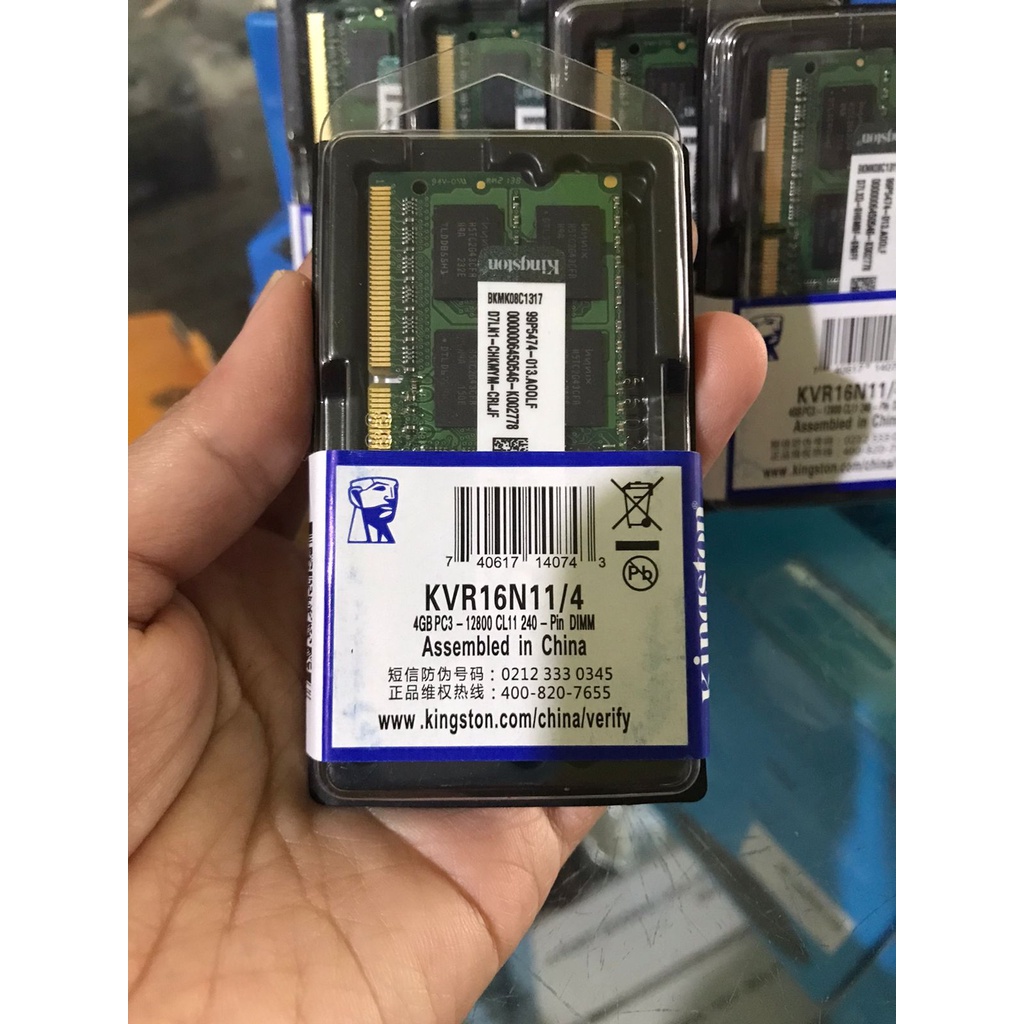 Memory RAM Sodimm Laptop KINGSTON Ddr3 4Gb-12800 CL11 Garansi Resmi