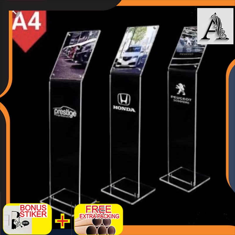

Murah akrilik standing brosur tebal 8mm Free Cetak Logo tersedia warna lain - Putih