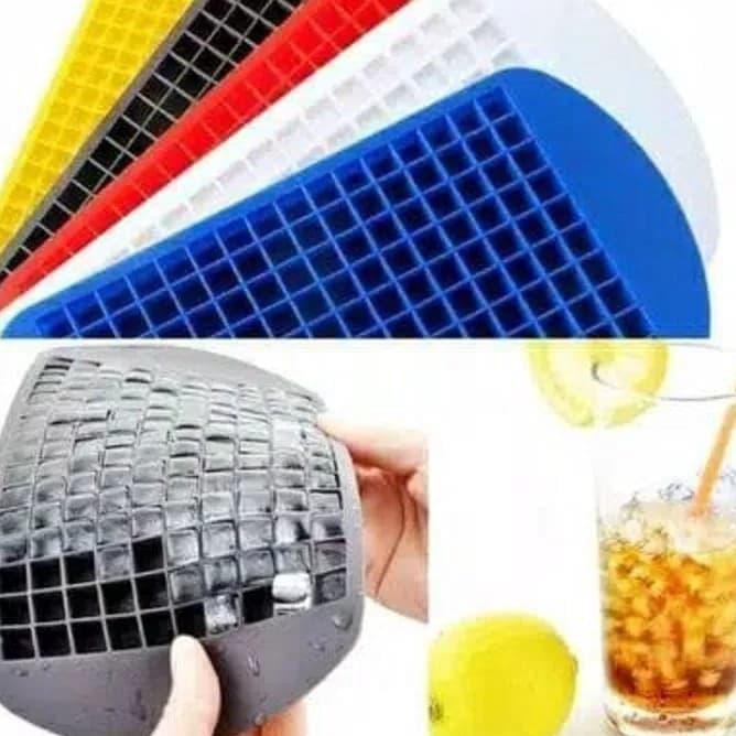 87P4 CETAKAN ES BATU 160 CUBE ANTI PECAH SILIKON - CITAKAN ES CETAKAN KARET - MERAH OO6I