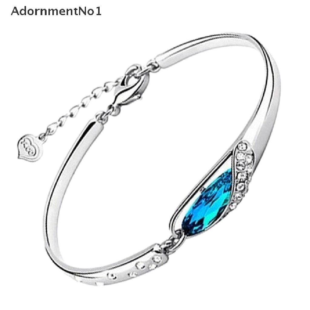 (AdornmentNo1) Set Perhiasan Kalung + Anting + Gelang Kristal Butterfly Untuk Wanita