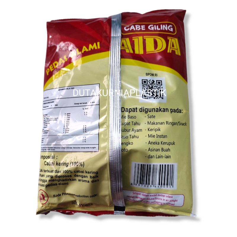 BUBUK CABE AIDA 250 Gram Cabai Pedas Tabur Bumbu Bakso Aci Seblak Cimol Tahu Bulat