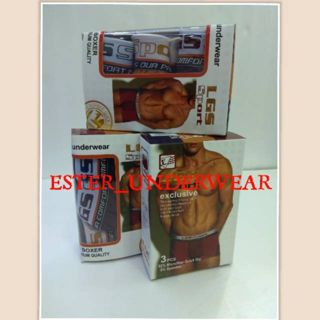 CELANA DALAM BOXER LGS 644 ISI 3Pcs