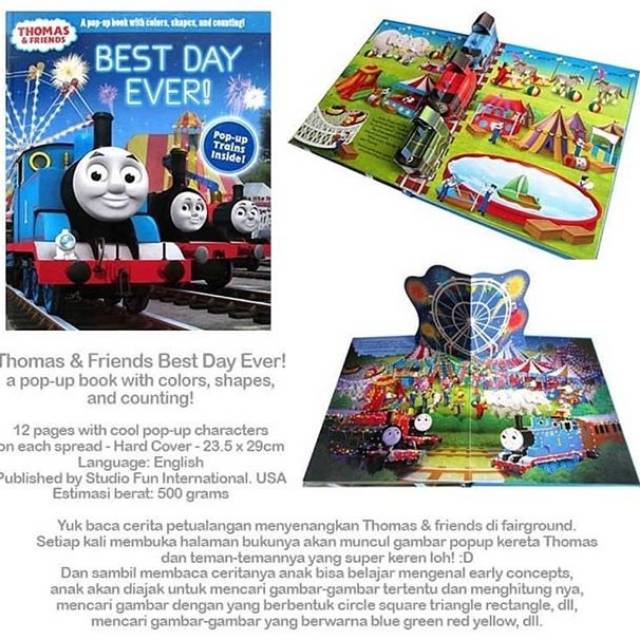 Thomas and friends best day ever a pop up book with colours, shapes and counting