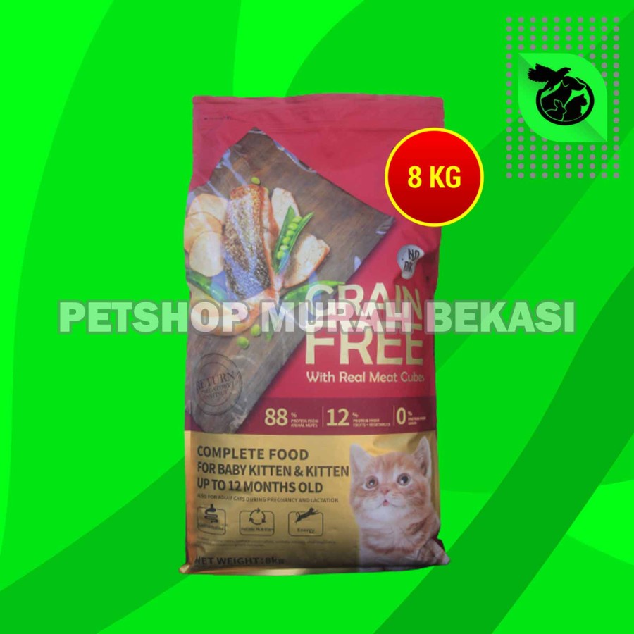 Kitchen Flavor Grain Free Baby Kitten Cat Dry Food Makanan Kucing 8 KG