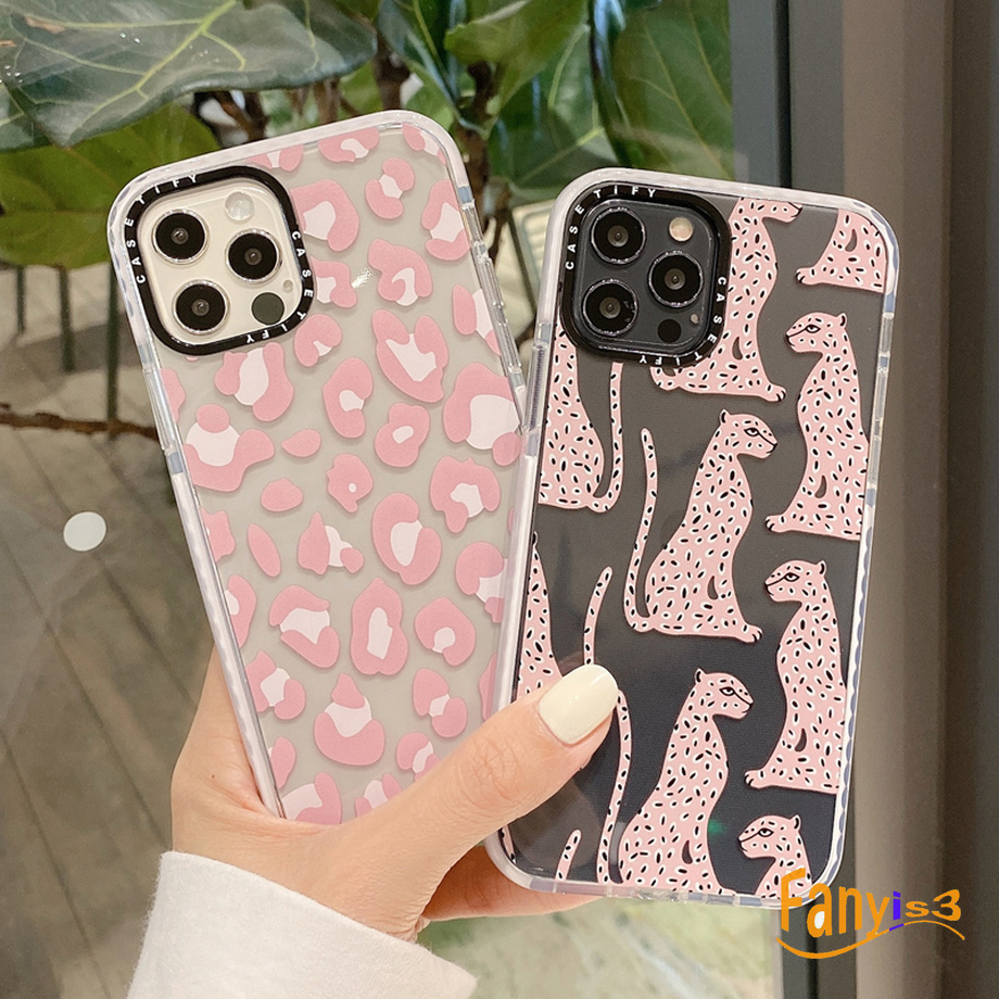 【Ready Stock】Graffiti Pink Leopard Casing iPhone 12 Mini 12 11 Pro Max SE 2020 Xs Max XR 6s 8 7 Plus Phone Case Casetify Shockproof Transparent Soft TPU Back Cover-3