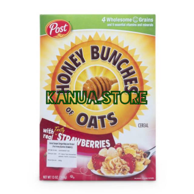 

Post cereal oat honey bunches 368gr with real tasty strawberry impor
