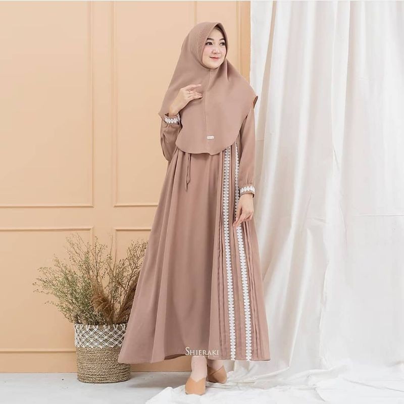 Denada syar'iterbaru | dress hijabcasual | pakaian dress khimar | pakaian wanita(DRESS+KHIMAR)2023