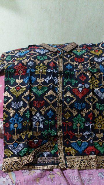 Kemeja Atasan 066 142 300 Batik Hem Anak Songket Seragam Keluarga Katun