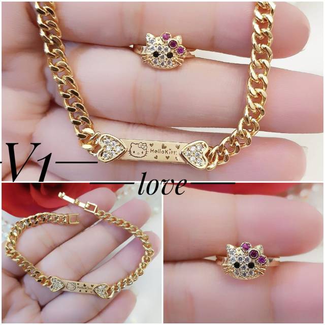 Xuping set perhiasan anak lapis emas 24k 1717g