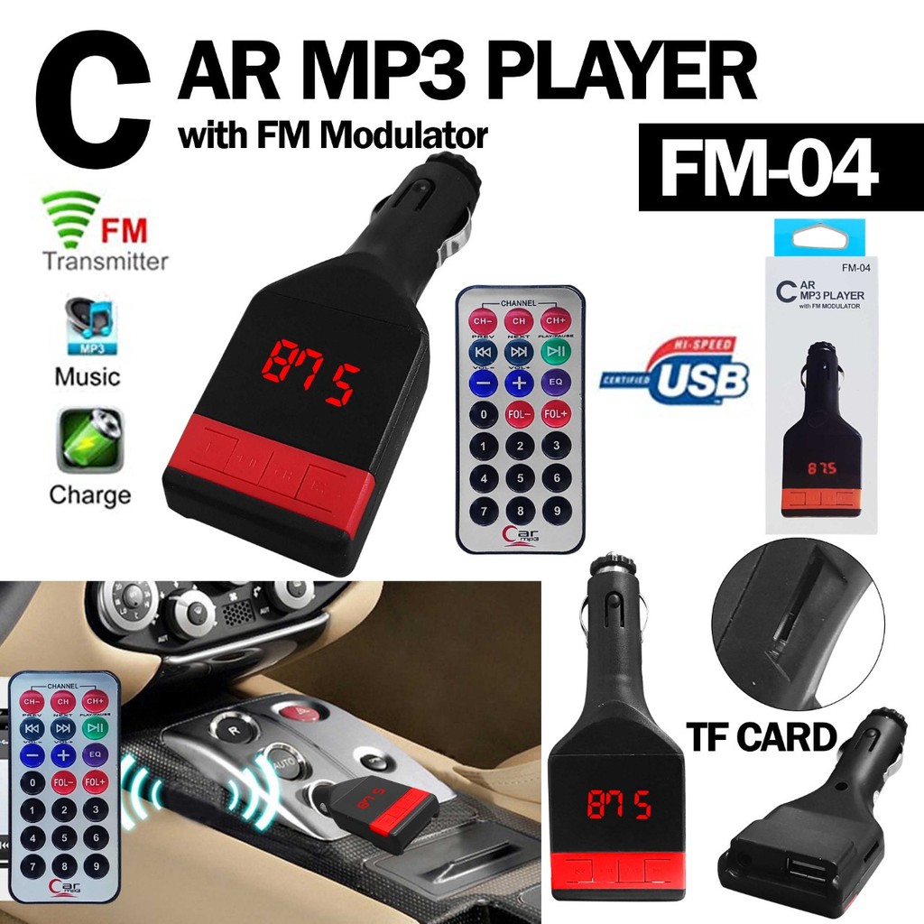 Car mp3 Player with FM Modulator FM-04 - 1 Port USB