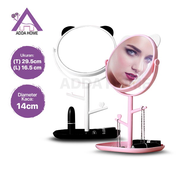 Adda Home - Kaca Cermin Makeup Meja Bentuk Bulat Motif Kuping Standing Mirror