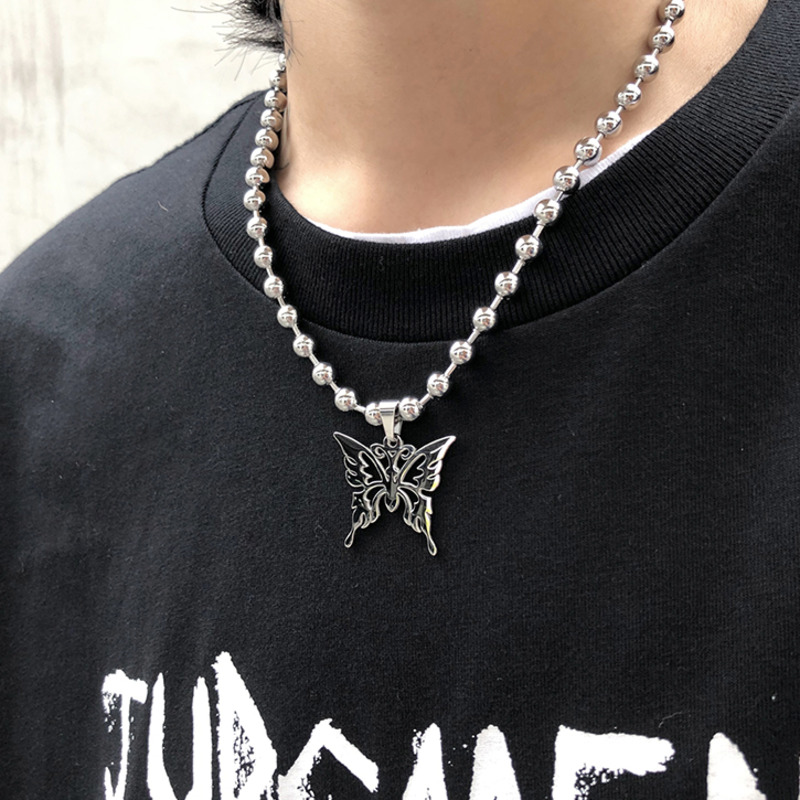 Butterfly Necklace Hip Hop Dark Clavicle Chain Pendant