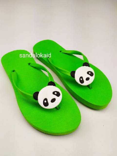 Sandal Jepit Kartun Panda | Sendal Wanita Cantik Spon Jepit Cartoon Lucu