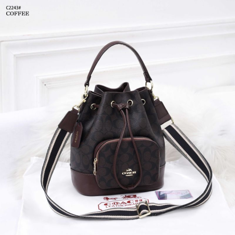 Coach Signature Jes Drawstring Bucket Bag #C2243