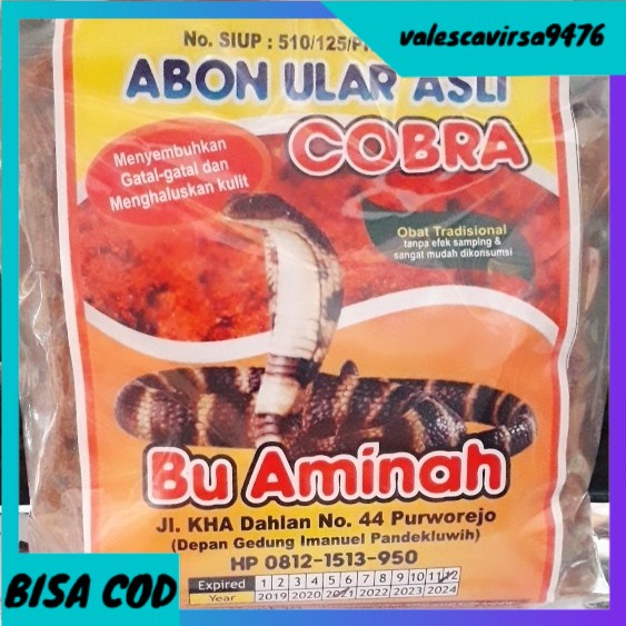 

⭐BISA COD⭐ ABON ULAR COBRA BU AMINAH ASLI UK 200 GRM