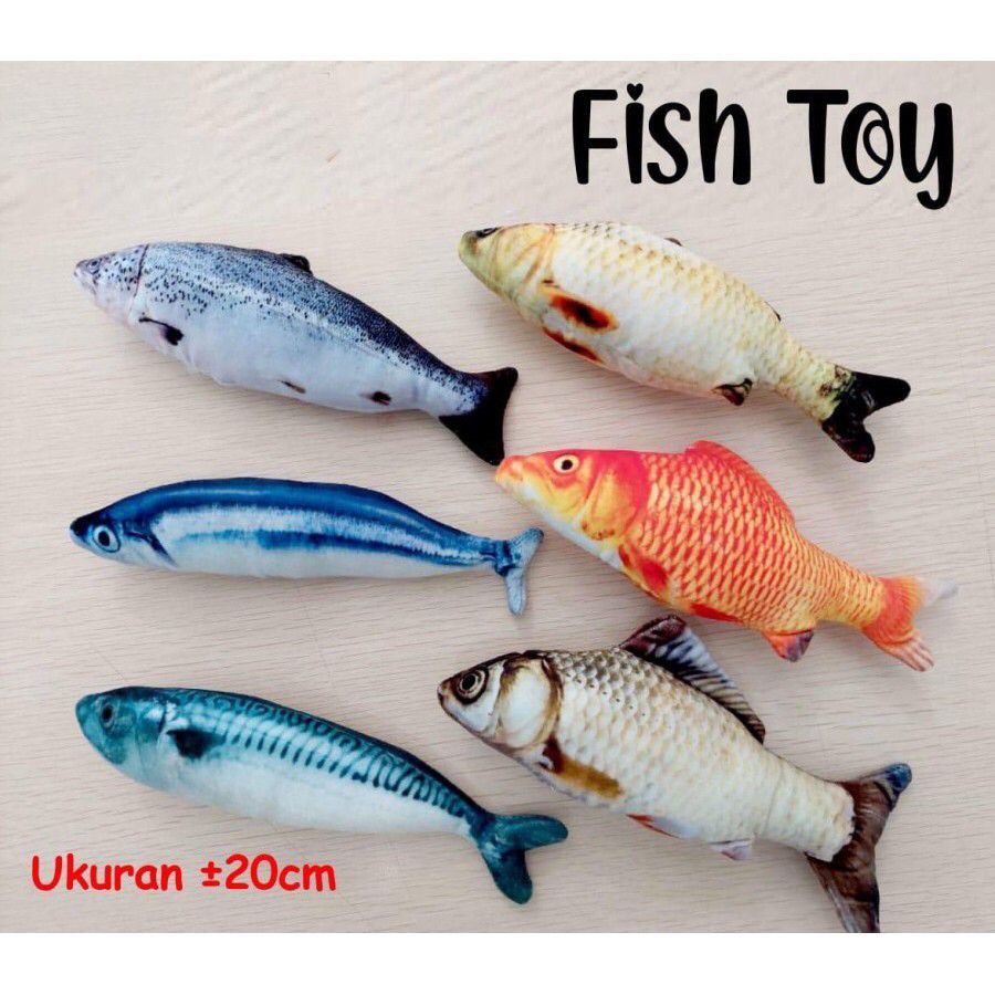 CA1071 Fish Toy Mainan Gigitan Boneka Bentuk Ikan Size S ±20cm Kucing Anjing