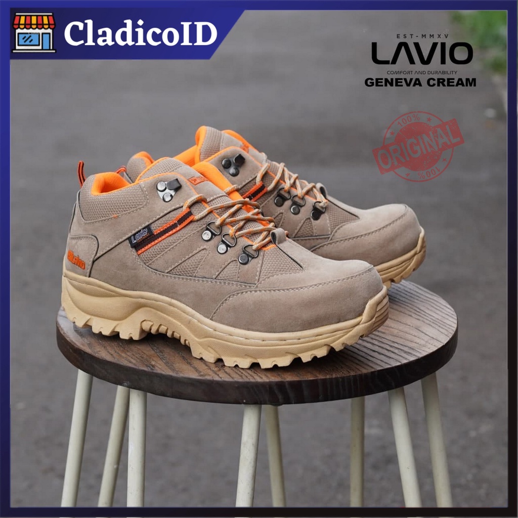 LAVIO Geneva Safety Boots Pria Ujung Besi Sepatu Sefty Untuk Kerja Lapangan Outdoor Mendaki Gunung Anti Slip Mood Booster