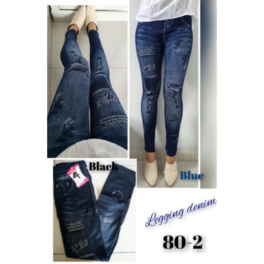 LEGGING JEANS MOTIF PRINT IMPORT PANJANG 802