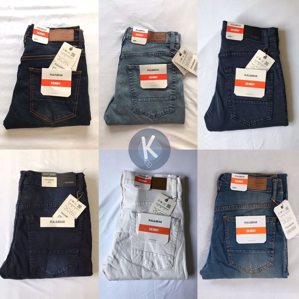 CELANA JEANS PRIA PULL&amp;BEAR SKINNY STRETCH PENSIL SOFT JEANS PREMIUM P&amp;B PULL AND BEAR ALL MODEL NEW