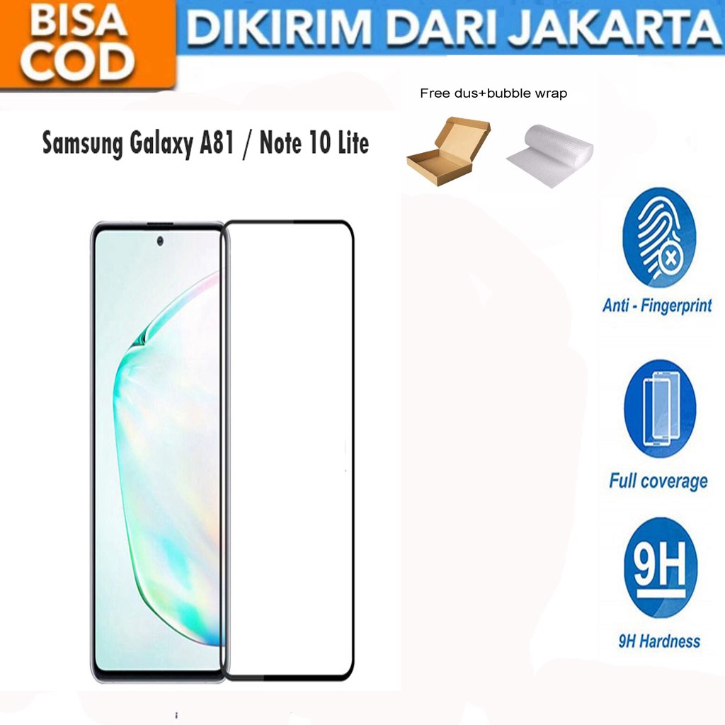 Tempered Glass Samsung Galaxy A81 / Note 10 Lite Full Cover / Full Screen Protector Anti Gores