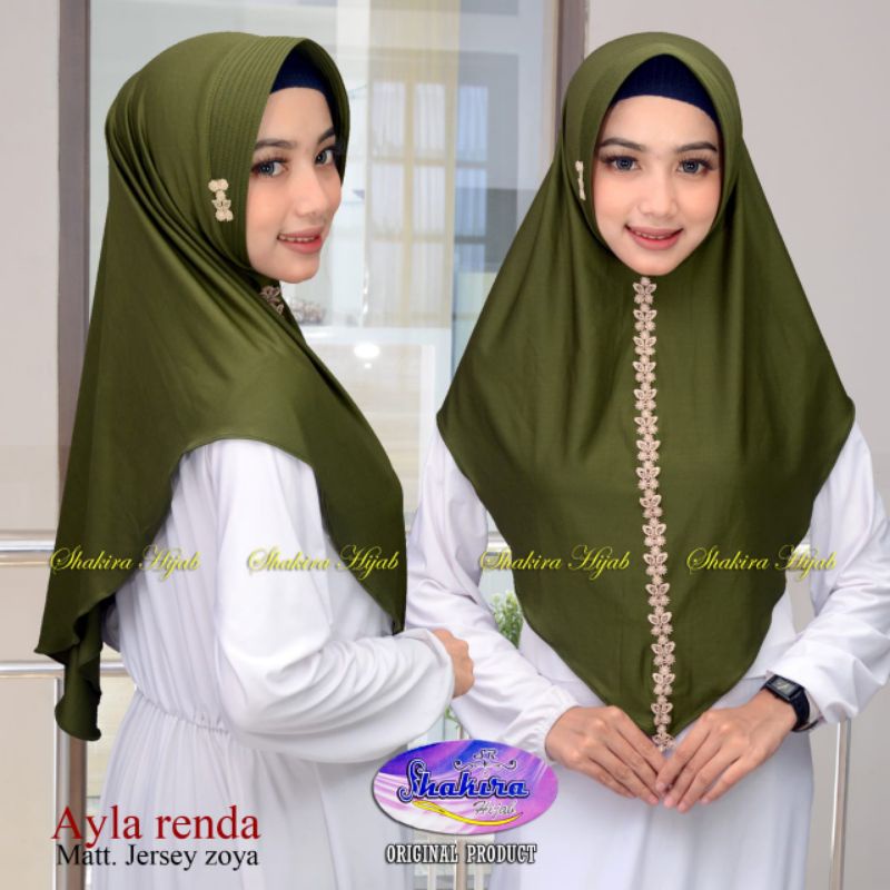 Jilbab instan Terbaru Ayla Renda Kerudung Instan Ayla Renda