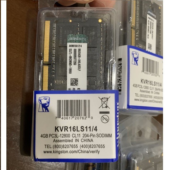 SODIMM DDR3 4GB KINGSTON PC3L 12800