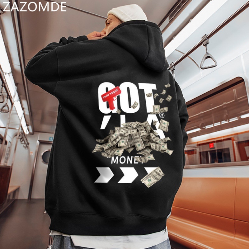 Sweater Hoodie Hitam Oversize Jepang Style Pria Sweeter Hodie Keren Harajuku Terbaru Sweter Hudy Pan