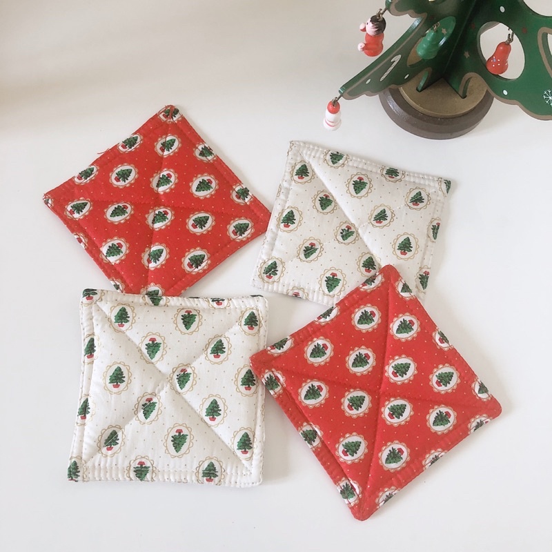 christmas coaster | alas gelas | coaster kain