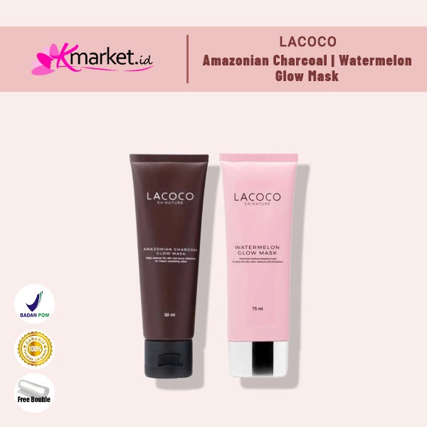 Lacoco Watermelon Glow Mask 75ml | Lacoco Amazonian Charcoal Mask