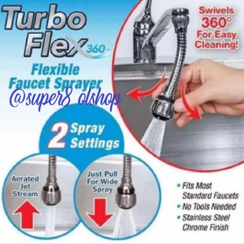 Turbo Flex 360 Flexible Faucet Sprayer/Kepala Keran Wastafel