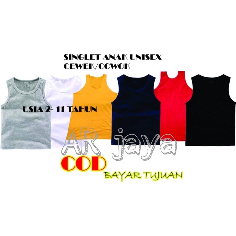 Singlet anak polos // Kaos dalam anak atau singlet anak polos distro