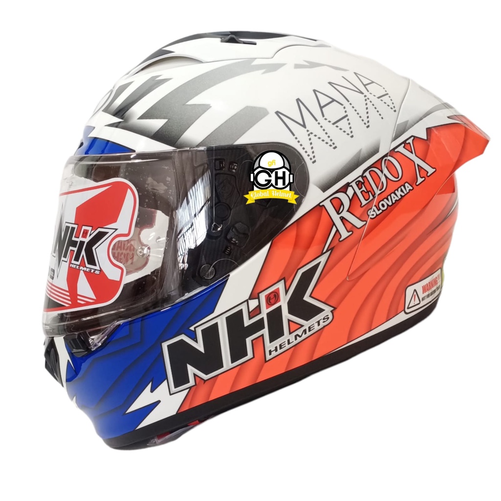 NHK HELM GPR TECH STREET JAKUB#2 WHITE GLOSSY GP R TECH JACUB GP-R SINGLE VISOR DDRING